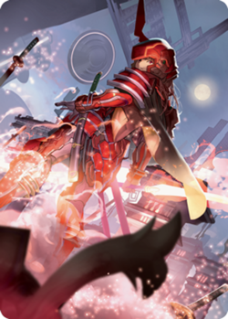 1x Art Series (63/81) - Peerless Samurai MTG Kamigawa: Neon Dynasty NM Magic Reg - Image 1