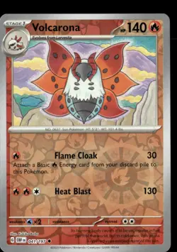 Pokemon Volcarona 041/197 Obsidian Flames Reverse Holo Uncommon 5 Card Lot - Image 1