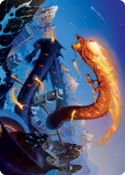 1x Art Series (10/81) - Atsushi, the Blazing Sky MTG Kamigawa: Neon Dynasty NM M - Image 1