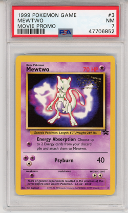 1999 Pokemon Game Mewtwo Movie Promo - PSA 7 - NM #3 Genuine - Image 1