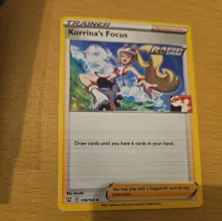 Korrina's Focus 128/163 NON-HOLO Play! Prize Pack Series Pokemon STAMPED Promo - Image 1