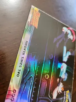 HP - RAINBOW Foil Topps Pokemon Mewtwo Strikes Back- Meowth Times Two - Blue - Image 3