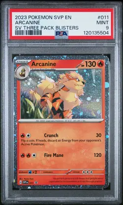 2023 POKEMON SVP EN-SV BLACK STAR PROMO #011 ARCANINE PSA 9 - Image 1
