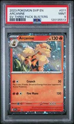 2023 POKEMON SVP EN-SV BLACK STAR PROMO #011 ARCANINE PSA 9 - Image 1