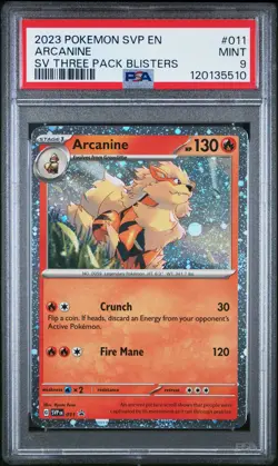 2023 POKEMON SVP EN-SV BLACK STAR PROMO #011 ARCANINE PSA 9 - Image 1