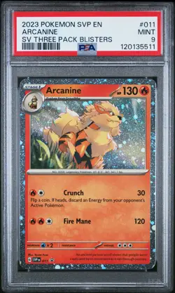 2023 POKEMON SVP EN-SV BLACK STAR PROMO #011 ARCANINE PSA 9 - Image 1