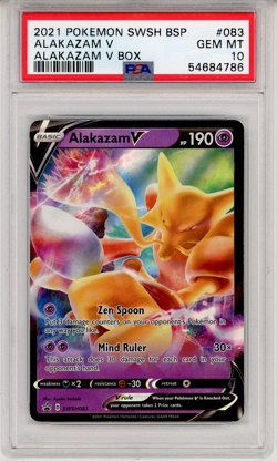 2021 Pokemon SWSH BSP Alakazam V Alakazam V Box - PSA 10 - GEM MT #083 Genuine - Image 1