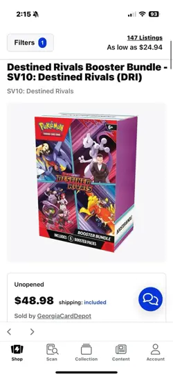 Pokemon Scarlet & Violet Destined Rivals Booster Bundle Box Sealed L - Image 1