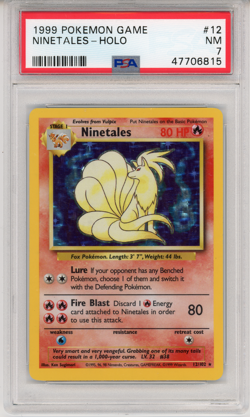 1999 Pokemon Game Ninetales - Holo - PSA 7 - NM #12 Genuine - Image 1