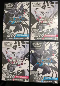 Pokemon (LOT OF 4) 2 Black Bolt and 2 White Flare Booster Bundle Sealed New - Image 1