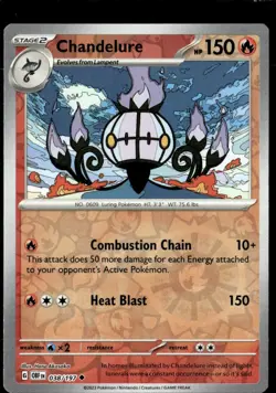 Pokemon Chandelure 038/197 Obsidian Flames Reverse Holo Uncommon 5 Card Lot - Image 1