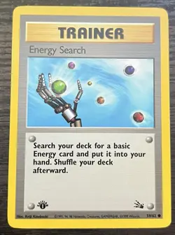 Energy Search 59/62 1st Edition Pokemon TCG WOTC Base Set Fossil LP - Image 1