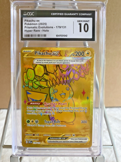 Pokemon Prismatic Evolutions 179/131 Pikachu EX CGC 10 - Image 1