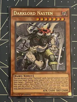 Yugioh Darklord Nasten DESO-EN032 Destiny Soldiers Secret Rare 1st Edition - Image 1