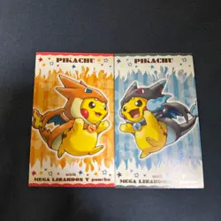 Set 2 Pikachu Poncho Wearing Charizard Pokemon Card Vintage Nintendo Japanese - Image 2