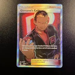 Giovanni's Exile Full Art 67/68 Hidden Fates Holo Pokemon Card Near Mint NM/M - Image 1