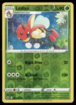 2021 Chilling Reign Set Pokemon Card 005 Ledian Reverse Foil NM - Image 1