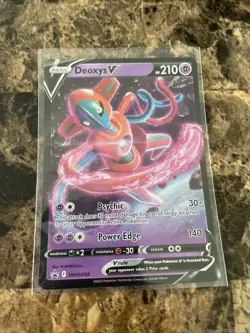 Pokemon TCG Deoxys v SWSH266 Full Art Black Star Promo Holo Card NM Condition - Image 1