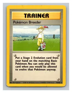 Pokemon Pokemon Breeder #076/102 Base Set Trading Card TCG Nintendo 1999 - Image 1