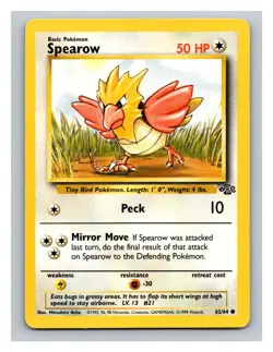 Pokemon Spearow #62/64 Jungle Trading Card TCG Nintendo 1999 - Image 1