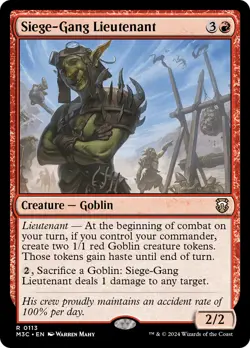 MTG Siege-Gang Lieutenant [Modern Horizons 3 Commander] Near Mint Magic - Image 1