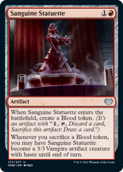 1x Sanguine Statuette - Foil MTG Innistrad: Crimson Vow NM Magic Foil - Image 1
