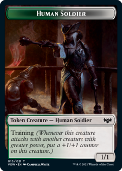 1x Human Soldier Token (015/021) MTG Innistrad: Crimson Vow NM Magic Regular - Image 1
