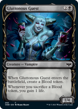 1x (292) Gluttonous Guest - FOIL - SHOWCASE FANG FRAME MTG Innistrad: Crimson Vo - Image 1
