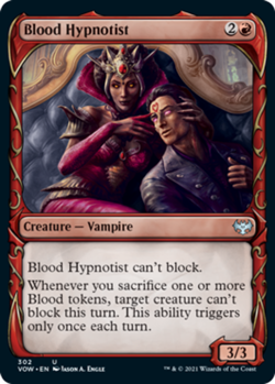 1x (302) Blood Hypnotist - SHOWCASE FANG FRAME MTG Innistrad: Crimson Vow NM Mag - Image 1