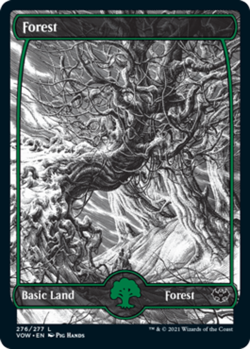 1x Forest (276/277) - FOIL - FULL ART ETERNAL NIGHT MTG Innistrad: Crimson Vow N - Image 1
