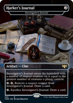 1x (345) DRACULA RESKIN - Harker's Journal (Investigator's Journal) - FOIL MTG I - Image 1