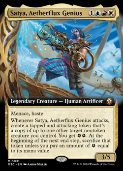 MTG Satya, Aetherflux Genius (Extended Art) [Modern Horizons 3 Commander] Near - Image 1
