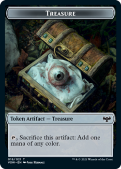 1x Treasure Token (018/021) MTG Innistrad: Crimson Vow NM Magic Regular - Image 1