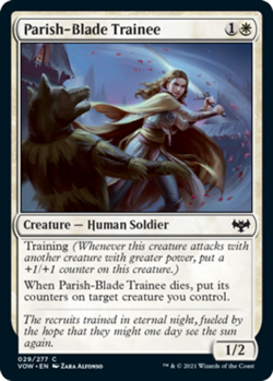 1x Parish-Blade Trainee - Foil MTG Innistrad: Crimson Vow NM Magic Foil - Image 1