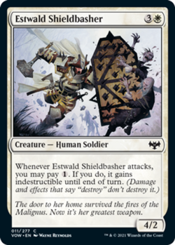 1x Estwald Shieldbasher - Foil MTG Innistrad: Crimson Vow NM Magic Foil - Image 1