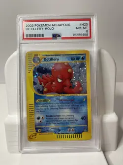 PSA 8 Octillery H20/H32 Aquapolis 2003 Pokemon Card Holo Foil E-Reader - Image 1