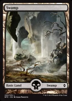 Swamp (262) (Full Art) Light Play, English Magic the Gathering MTG Battle for Ze - Image 1