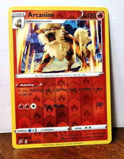 POKEMON ARCANINE 028/192 REVERSE HOLO RARE REBEL CLASH NM NEAR MINT - Image 1