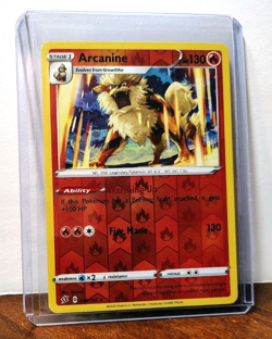 POKEMON ARCANINE 028/192 REVERSE HOLO RARE REBEL CLASH NM NEAR MINT - Image 3