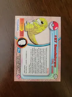 LP! 1999 Topps Pokemon TV Animation #27 Sandshrew RAINBOW FOIL BLUE Logo - Image 2