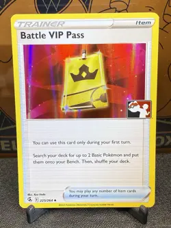 Battle VIP Pass 225/264 Line Holo Pokemon Prize Pack Series 2 NM-MT - Image 1