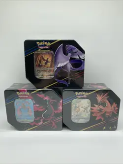 Pokemon TCG: Crown Zenith Tins - Zapdos, Articuno, Moltres - Set Of 3 - Image 1