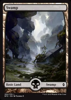 Swamp (264) (Full Art) Light Play, English Magic the Gathering MTG Battle for Ze - Image 1