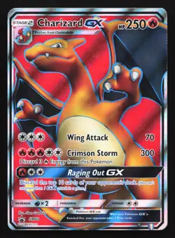 Pokemon Charizard GX SM60 Sun & Moon Full Art Holo Black Star Promo LP - Image 1