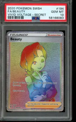 PSA 10 GEM MINT Pokemon Beauty Vivid Voltage Secret Rare 194/185 - Image 1
