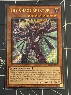 Yugioh The Chaos Creator BLCR-EN070 Secret Rare 1st Edition NM - Image 1