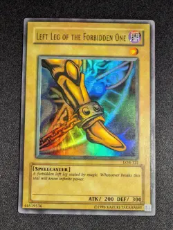 Yugioh Left Leg Of The Forbidden One LOB-121 Unlimited Ultra Rare Faded LP - Image 1