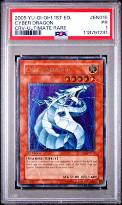 PSA 1 PR 1ST EDITION ULTIMATE RARE Cyber Dragon CRV-EN015 YUGIOH - Image 1