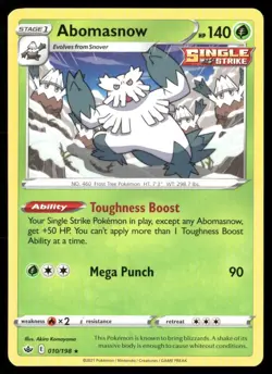 2021 Chilling Reign Set Pokemon Card 010 Abomasnow NM - Image 1
