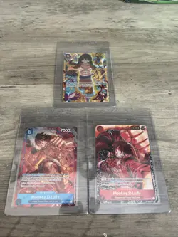 One Piece TCG Monkey D. Luffy D. Monkey 3 Card Lot OP09-119, OP02-062, ST01-012 - Image 1